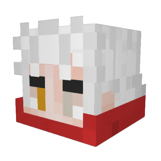 subaru_natsuki Minecraft avatar head, 3D render