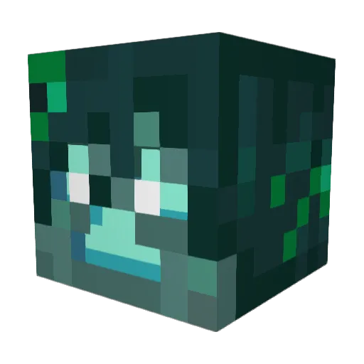 subbmerging Minecraft avatar head, 3D render