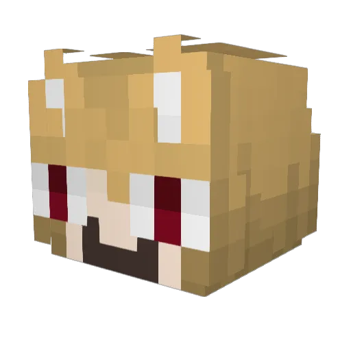 sugareddrip Minecraft avatar head, 3D render