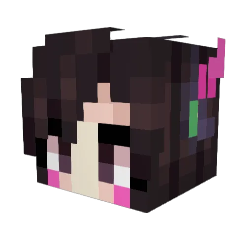 sugarlycan Minecraft avatar head, 3D render