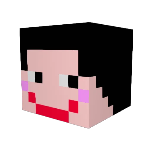 sugitatsu Minecraft avatar head, 3D render