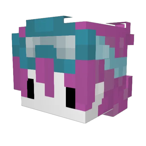 suiccune Minecraft avatar head, 3D render