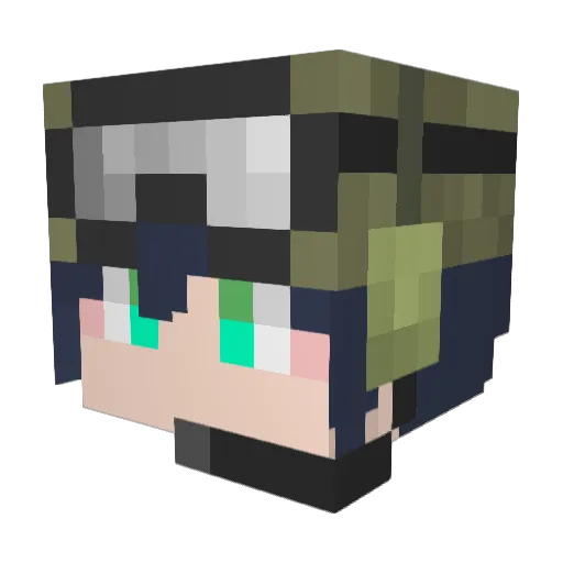 suikasago Minecraft avatar head, 3D render