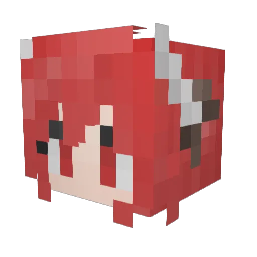suiling Minecraft avatar head, 3D render
