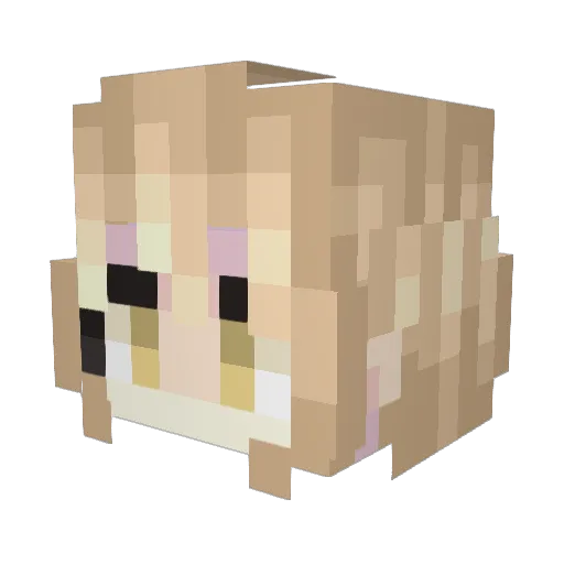 suimu Minecraft avatar head, 3D render