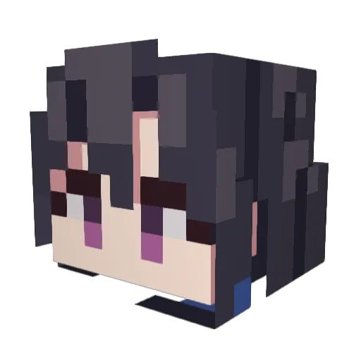 suisei_HM Minecraft avatar head, 3D render