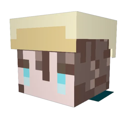 suiseki Minecraft avatar head, 3D render