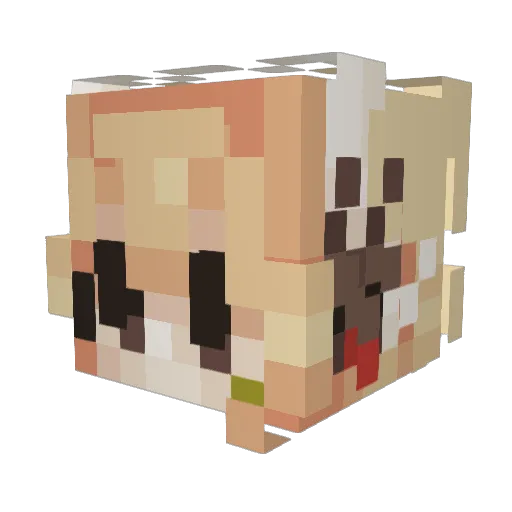 sukibyte Minecraft avatar head, 3D render