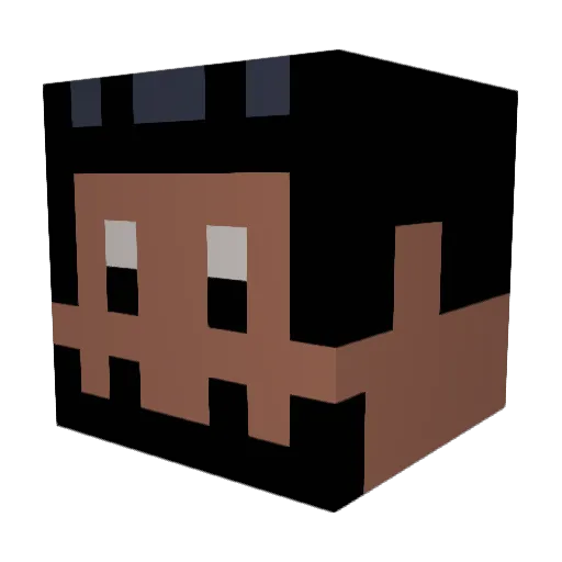 sukkuu Minecraft avatar head, 3D render