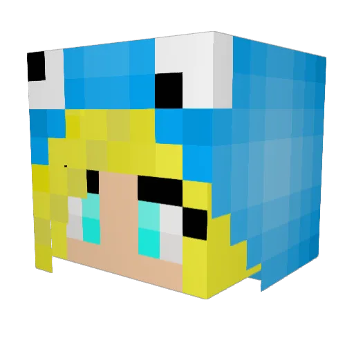 sum_mer0221 Minecraft avatar head, 3D render