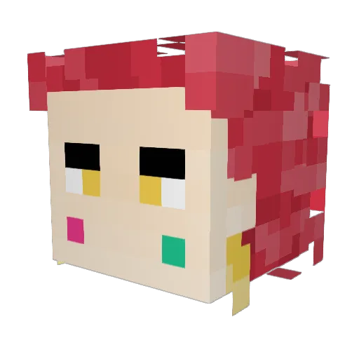 sumiibun Minecraft avatar head, 3D render