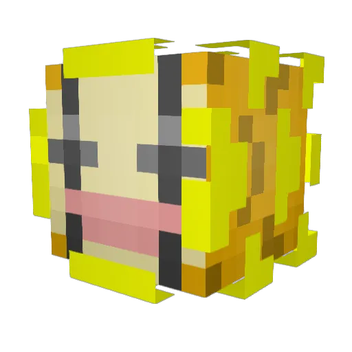 sunflora Minecraft avatar head, 3D render