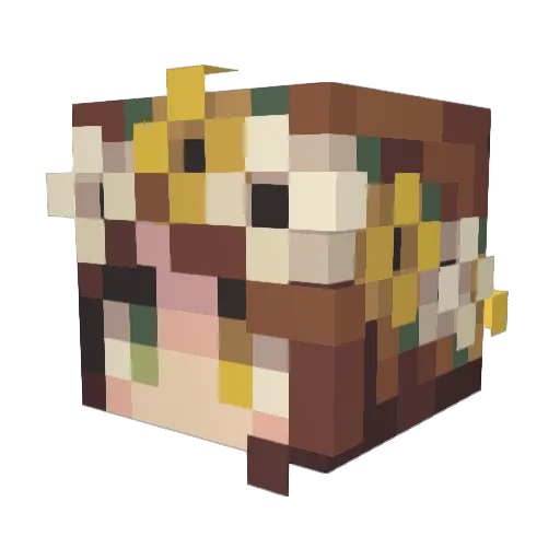 sunfloro Minecraft avatar head, 3D render