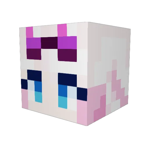 sungle Minecraft avatar head, 3D render