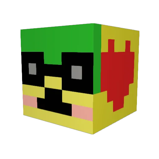 sunimon Minecraft avatar head, 3D render