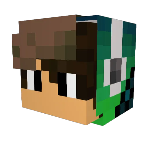 sunlama Minecraft avatar head, 3D render
