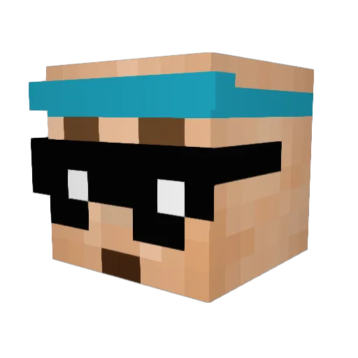 sunnman Minecraft avatar head, 3D render