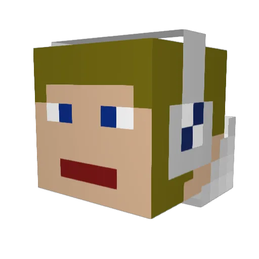 sunnyhend Minecraft avatar head, 3D render
