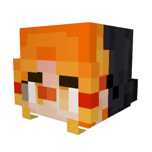 sunrbg Minecraft avatar head, 3D render