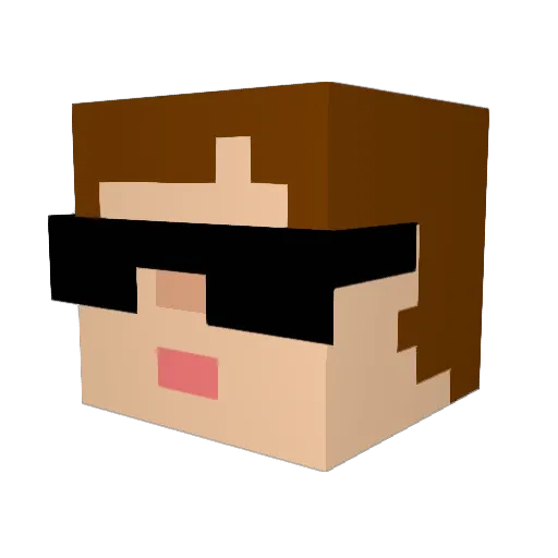 sunriseasahi Minecraft avatar head, 3D render