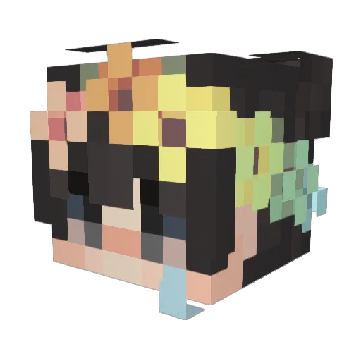 sunset_cupid Minecraft avatar head, 3D render