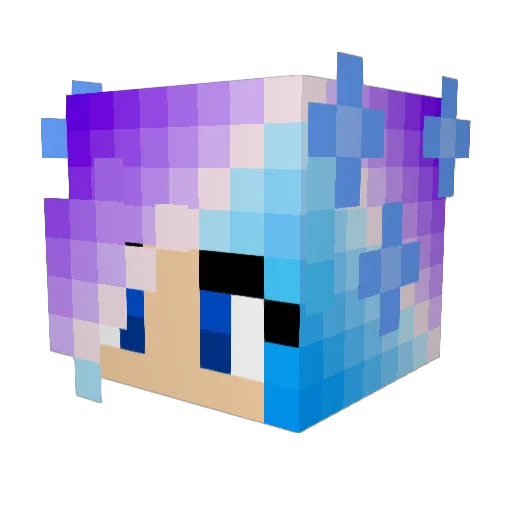 sunsetarima Minecraft avatar head, 3D render