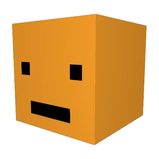 sunwithface Minecraft avatar head, 3D render