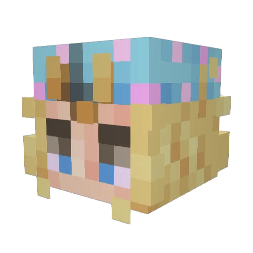 supaTOKAH Minecraft avatar head, 3D render