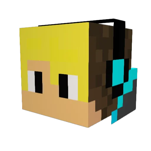 suparking Minecraft avatar head, 3D render