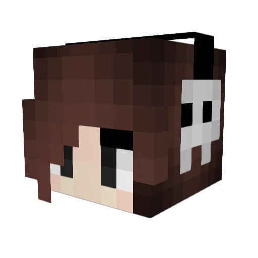 supekutoru Minecraft avatar head, 3D render