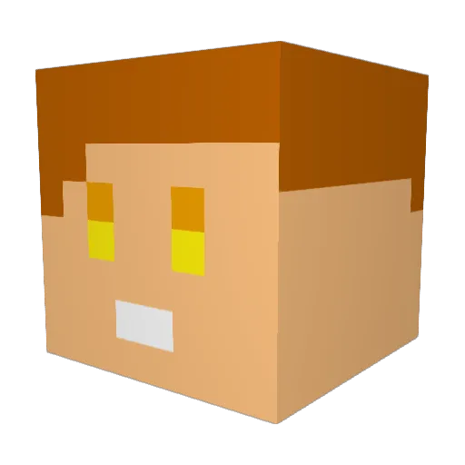 super1_R Minecraft avatar head, 3D render