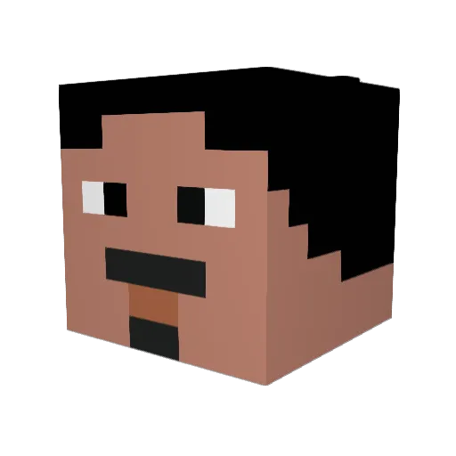 super_bwro Minecraft avatar head, 3D render