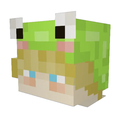 super_kroko Minecraft avatar head, 3D render