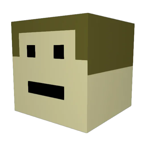 super_succ Minecraft avatar head, 3D render