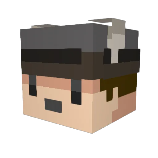 superactive Minecraft avatar head, 3D render