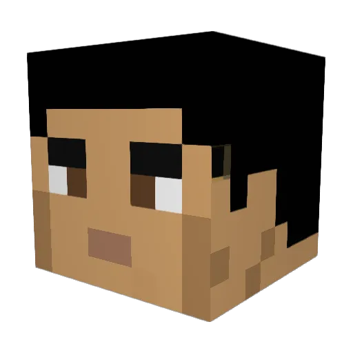 superagger Minecraft avatar head, 3D render