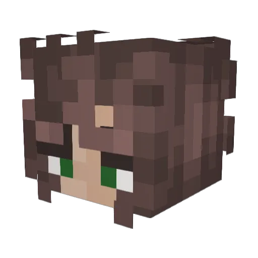 superbl00m Minecraft avatar head, 3D render