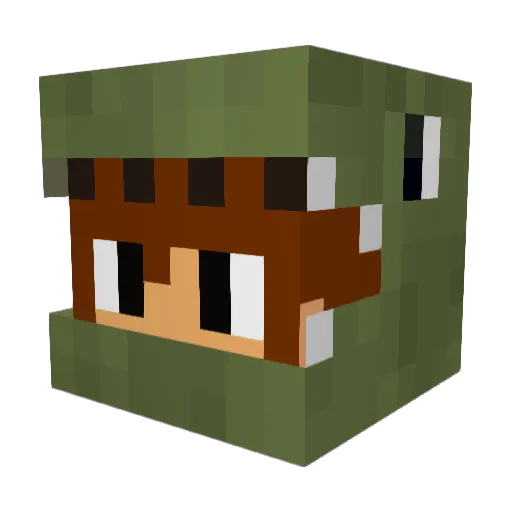supercactusman Minecraft avatar head, 3D render