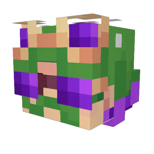 supercheburek Minecraft avatar head, 3D render