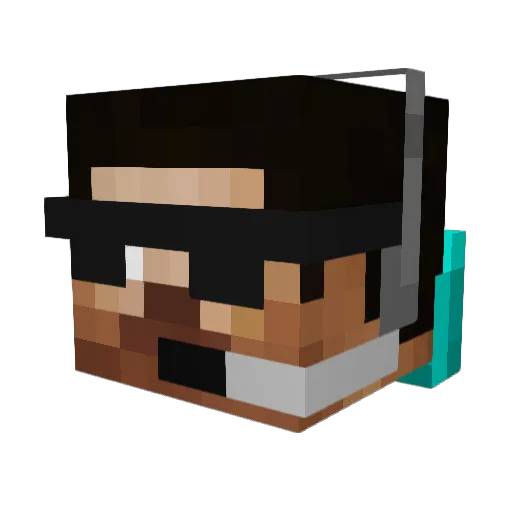 supercube101 Minecraft avatar head, 3D render