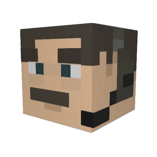 superdabingpanda Minecraft avatar head, 3D render