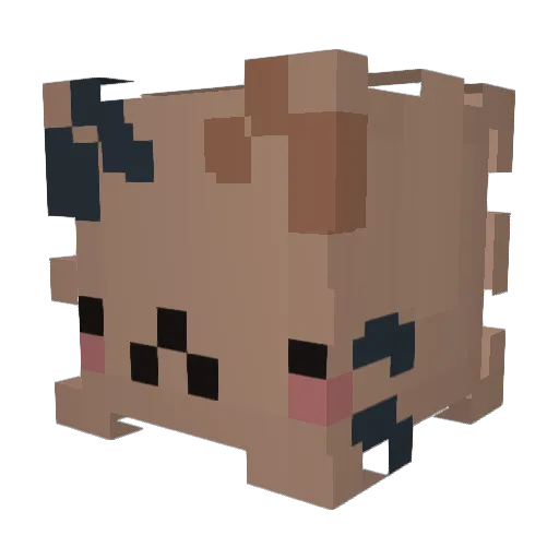 superdied Minecraft avatar head, 3D render