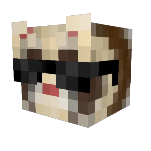 superferret_ Minecraft avatar head, 3D render
