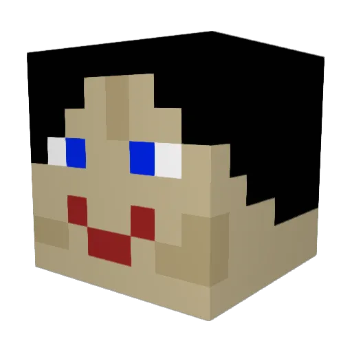 superficialspade Minecraft avatar head, 3D render