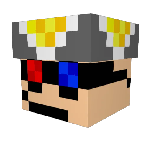 superfig35W Minecraft avatar head, 3D render