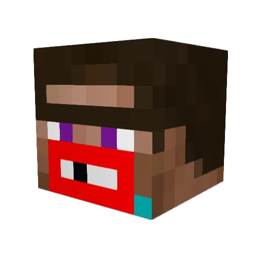 superlazyPopo Minecraft avatar head, 3D render