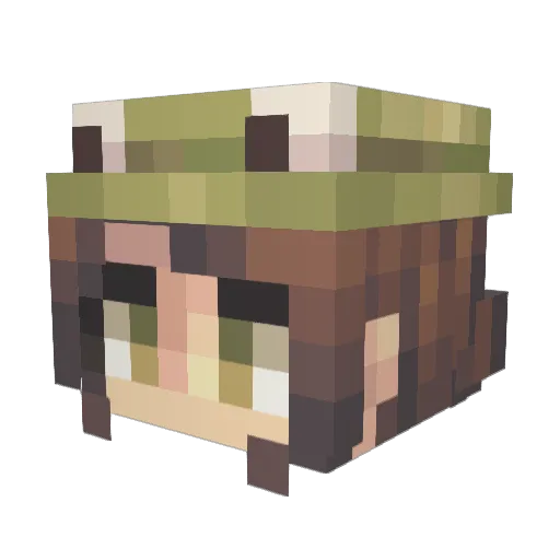 superluminary Minecraft avatar head, 3D render