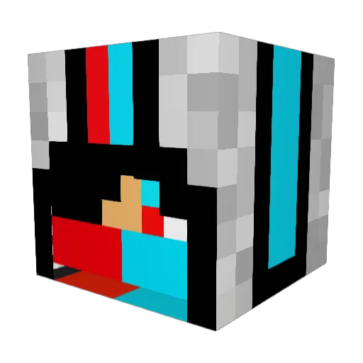 superperson Minecraft avatar head, 3D render