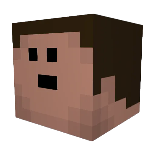 superslowed Minecraft avatar head, 3D render