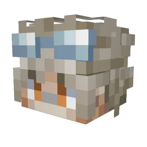 supersonicxl Minecraft avatar head, 3D render